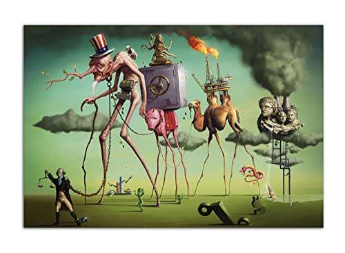 HOPNRU Salvador Dali Kunstgemälde Erinnerung Ewiger Surrealismus Wandkunst Bild Druck Leinwand Poster Modernes Zuhause Wohnzimmer Dekor Wandbild (60x90cm-Ohne Rahmen) von HOPNRU