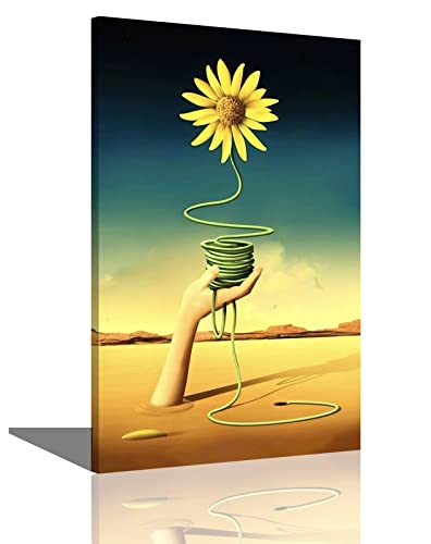 HOPNRU Surrealismus Blume Poster Salvador Dali Wall Art Picture Print Leinwandbild Gemälde Modern Home Schlafzimmer Dekoration Poster (24x36inch(60x90cm), Gerahmt) von HOPNRU