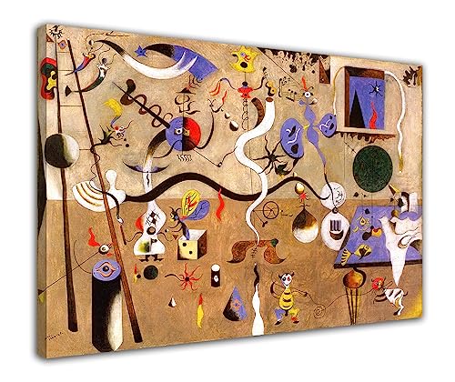 Joan Miro Kunst Malerei Surrealismus Harriquins Karneval Poster Abstrakte Kunst Wandkunst Bild Bild Leinwand Malerei Moderne Wohnzimmer Dekoration Poster (60x90cm-Gerahmt) von HOPNRU