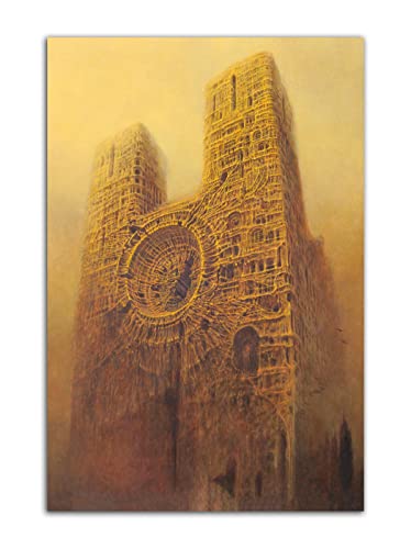 Romantische Ruine Knochen Gebäude Poster Zdzislaw Beksinski Surreale Wand Kunst Bild Druck Leinwand Malerei Moderne Dekoration Poster (20x30cm-Ohne Rahmen) von HOPNRU