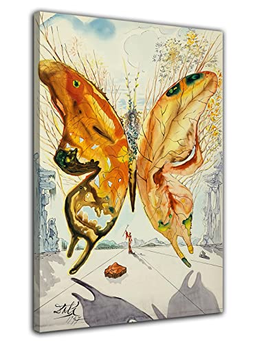 Salvador Dali Surrealismus Leinwand Kunst Malerei Schmetterling Poster Druck Wandkunst Bild Moderne Wohnzimmer Dekoration Wandbild (12x18inch(30x45cm)-Gerahmt) von HOPNRU