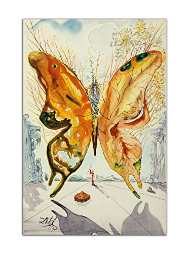 Salvador Dali Surrealismus Leinwand Kunst Malerei Schmetterling Poster Druck Wandkunst Bild Moderne Wohnzimmer Dekoration Wandbild (12x18inch (30x45cm)-Ohne Rahmen) von HOPNRU
