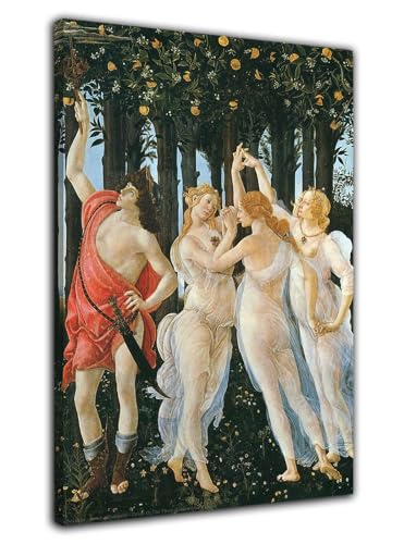 Sandro Botticelli Frühling Kunst Malerei Poster Vintage Renaissance Ölgemälde Kunstdruck Leinwand Wandkunst Bild Moderne Home Schlafzimmer Decor (20x30cm-gerahmt) von HOPNRU