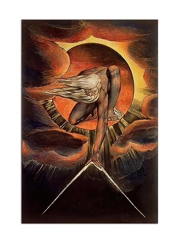 The Ancient of Days von William Blake, Poster, Wandkunst, Bild, Druck, Leinwand, Kunst, Gemälde, Poster, modernes Zuhause, Schlafzimmer, Dekor, Poster (60x90cm-Ohne Rahmen) von HOPNRU