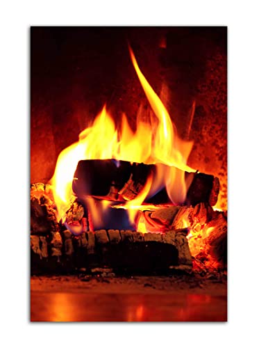 Winter Kamin Feuer Brennendes Lagerfeuer Poster Wand Kunst Bild Druck Leinwand Malerei Zimmer Ästhetische Moderne Nordic Dekor Poster (20x30cm-Ohne Rahmen) von HOPNRU