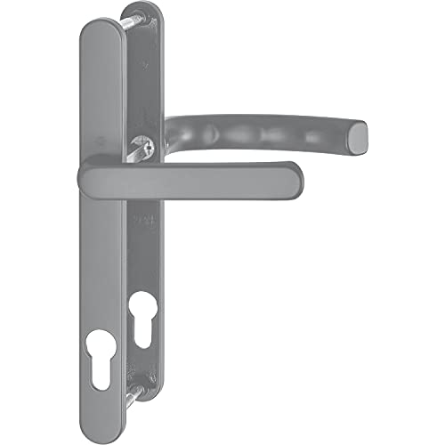 Drückergarnitur LIÈGE - Schmalschild 24 mm, Griff flach, 67 - 72, Edelstahl-Effekt von HOPPE