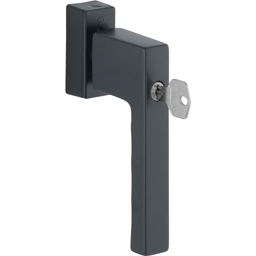HOPPE 11738054 schwarz matt Fenstergriff Toulon Sperrzylinder, VK 32-42 mm, Aluminium von HOPPE