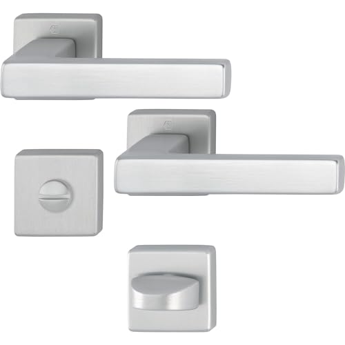 HOPPE 11758235 WC, Drückergarnitur Austin-auf Rosette, Aluminium edelstahlfarbig matt HOPPE 11758235 WC, Drückergarnitur Austin-auf Rosette, Aluminium edelstahlfarbig matt von HOPPE