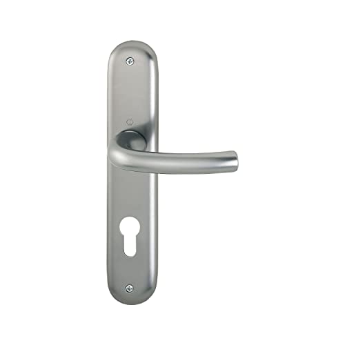 HOPPE 2947425 Drückergarnitur Tokyo-auf Langschild Profilzylinder Entfernung 88mm, für Türstärke 37-42mm, Edelstahl Effekt von HOPPE