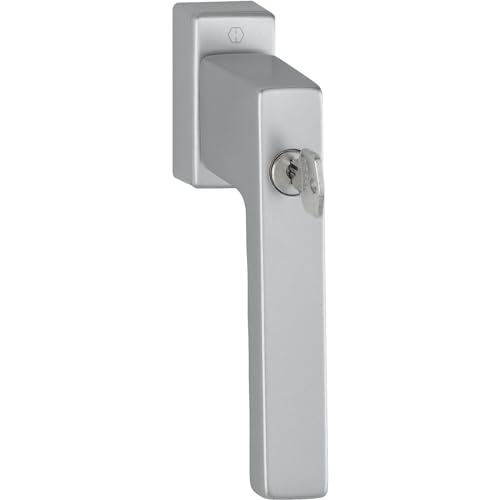 HOPPE 3937966, VK 7x43 mm, Edelstahl Effekt Fenstergriff TOULON Sperrzylinder TBT, schwarz matt von HOPPE