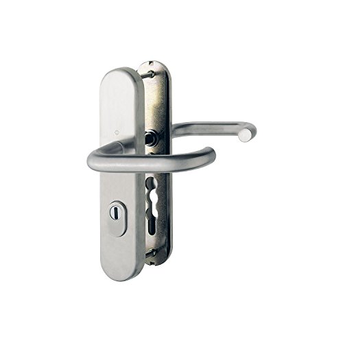 HOPPE Haustür Eingangstür Drückergarnitur PARIS - DIN-Norm Entfernung 92mm, Edelstahl matt, Langschild Profilzylinder für Türstärke 77-82mm, mit Kernziehschutz, 1 Stück Sicherheitsbeschlag HOPPE Haustür Eingangstür Drückergarnitur PARIS - DIN-Norm Entfernung 92mm, Edelstahl matt, Langschild Profilzylinder für Türstärke 77-82mm, mit Kernziehschutz, 1 Stück Sicherheitsbeschlag von HOPPE