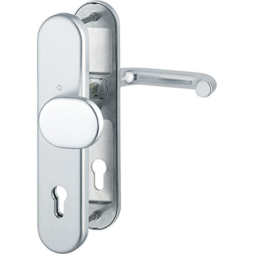 HOPPE Haustür Eingangstür Wechselgarnitur PARIS - DIN-Norm Entfernung 92mm, silber eloxiert, Langschild Profilzylinder für Türstärke 77-82mm, ohne Kernziehschutz, Prüfung: RC2 nach EN 1906, 1 Stück Sicherheitsbeschlag HOPPE Haustür Eingangstür Wechselgarnitur PARIS - DIN-Norm Entfernung 92mm, silber eloxiert, Langschild Profilzylinder für Türstärke 77-82mm, ohne Kernziehschutz, Prüfung: RC2 nach EN 1906, 1 Stück Sicherheitsbeschlag von HOPPE