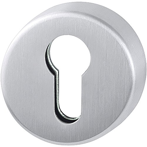 HOPPE Rundrosette mit PZ Lochung | Profilzylinder | Haustüre | Durchmesser 52 x 8 mm | Edelstahl matt | 1 Stück | 10799485 von HOPPE