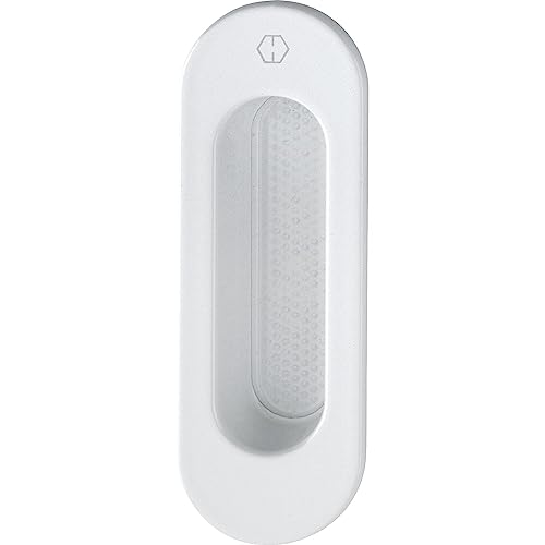 HOPPE Schiebetür Griff Omega - Griffmuschel oval 34x150mm - Einlassgriff, Aluminium weiß von HOPPE