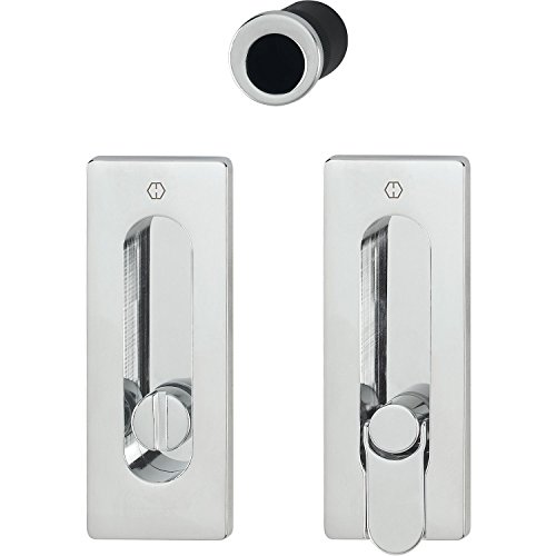 HOPPE Schiebetürmuschel Set M464 - ohne Schloss, eckige Rosette WC, verchromt PVD | Muschelgriffe HOPPE Schiebetürmuschel Set M464 - ohne Schloss, eckige Rosette WC, verchromt PVD | Muschelgriffe von HOPPE