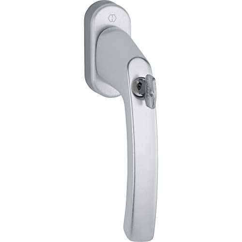 Hoppe 11714438 Fenstergriff LIÈGE-Sperrzylinder, VK 7 x 37, Silber eloxiert, von HOPPE
