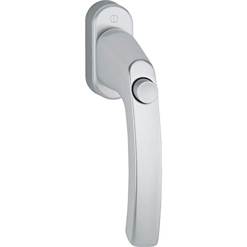Hoppe 11715121 Fenstergriff LIÈGE-mit Druckknopf, VK 7 x 37, Silber eloxiert, von HOPPE