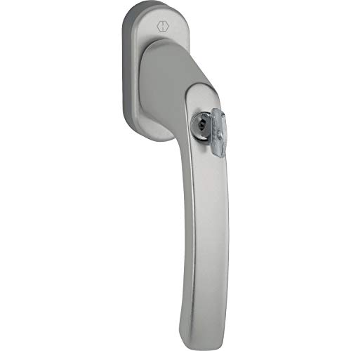 Hoppe 11780642 Fenstergriff LIÈGE-Secu100-Druckknopf-Schließzylinder, 7x40, Edelstahl-Effekt, von HOPPE