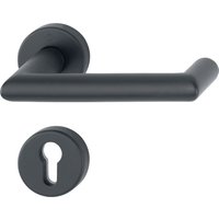 Hoppe - FS-Garnitur Rotterdam FS-1401/42H/42HS Alu.F9714M schw. ma d/d ts 40-65mm pz rd. von HOPPE