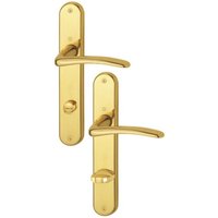 [NEUWERTIG] B-Ware Hoppe Langschildgarnitur Türdrücker Zimmertür Messing F71 Bad Sk Ol 78mm Rechts von HOPPE