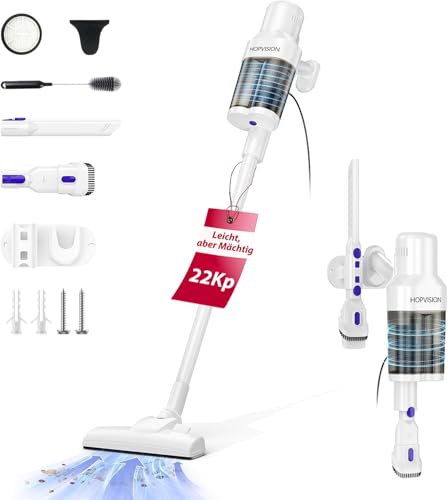 HOPVISION Staubsauger, 22KPa Staubsauger mit Kabel 5m, 3 in1 Staubsauger Beutellosmit 600W, Vacuum Cleaner Tierhaar Staubsauger, 800ml Staubbehälter mit Handgriff für Tierhaare Corded von HOPVISION