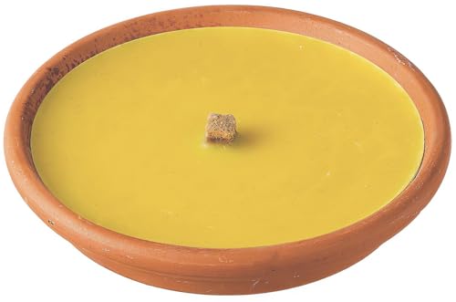 Horeca Candles - Citronella Kerze im Terracotta Topf - Set mit 1 Kerze, Gelbe - Duftkerzen mit 8 Stunden Brenndauer - Für den Außenbereich, Balkon, Picknick, Camping, Garten von HORECA CANDLES