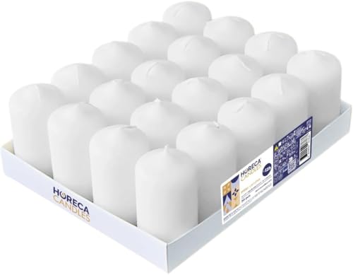 Horeca Candles - Stumpenkerzen - Weiß - Ø 4 x 7 cm - 240er Set Blockkerzen - Lange Brenndauer 12 Stunden - Ohne Duft - Kerzen für Haushalt, Feiern und Gastronomie Horeca Candles - Stumpenkerzen - Weiß - Ø 4 x 7 cm - 240er Set Blockkerzen - Lange Brenndauer 12 Stunden - Ohne Duft - Kerzen für Haushalt, Feiern und Gastronomie von HORECA CANDLES