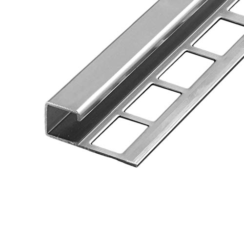 HORI® Außen-/Innenecke für Fliesenprofil I Zubehör für Quadroprofil aus Edelstahl I Fliesenkante, Eckenschutz, Fliesenabschlussecke für präzise Verlegung. Höhe: 10 I glänzend von HORI
