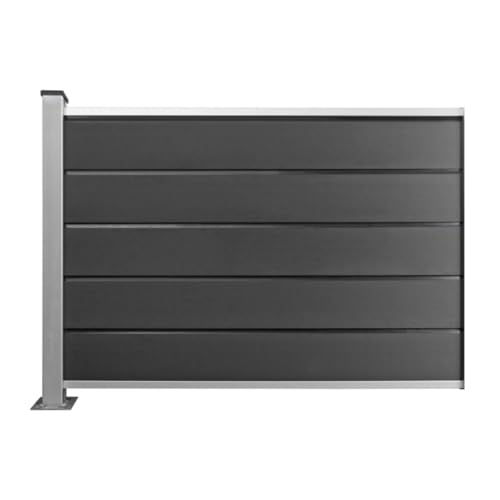 HORI® Design WPC Sichtschutz Anbauelement Halbhoch | Stecksystem | Zaun | Garten | Gartenzaun | Lamellenzaun | Windschutz | Zaunelemente | Aufschrauben Anthrazit von HORI