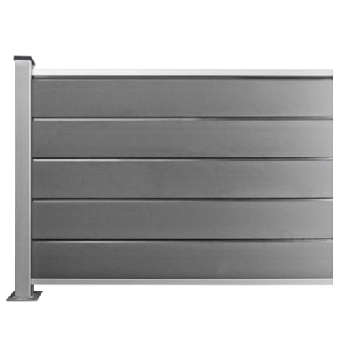 HORI® Design WPC Sichtschutz Anbauelement Halbhoch | Stecksystem | Zaun | Garten | Gartenzaun | Lamellenzaun | Windschutz | Zaunelemente | Einbetonieren Grau von HORI