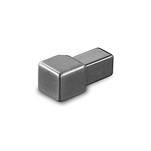 HORI® Fliesenprofil, Abschlussprofil, Kantenschutz, Edelstahlschiene I Länge 1,00 m I Außen-/Innenecke quadratisch I Höhe: 8 mm I Edelstahl imitiert glänzend von HORI