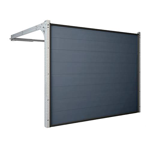 HORI® Garagentor mit Antrieb und Handsender I Sektionaltor gedämmt I viele Größen wählbar I Woodgrain I M-Sicke I Anthrazit RAL 7016,RAL 9016 I Größe 2500 mm x 2500 mm von HORI