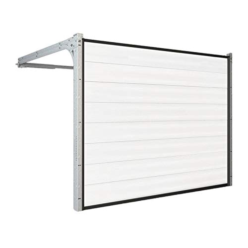 HORI® Garagentor mit Antrieb und Handsender I Sektionaltor gedämmt I viele Größen wählbar I Woodgrain I M-Sicke I Weiß RAL 7016,RAL 9016 I Größe 2500 mm x 2125 mm von HORI