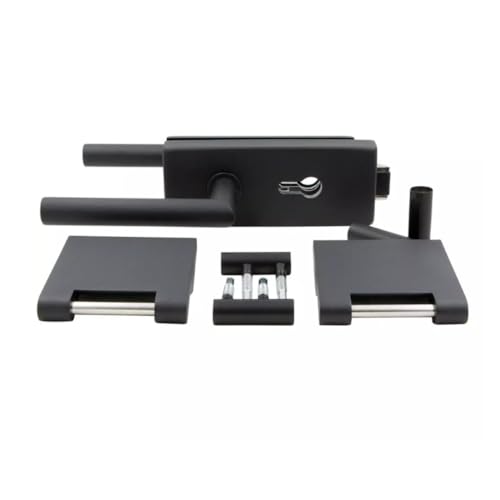 HORI® Glastürbeschlag Set Schwarz I Türschloss-Set Ganzglastüren I Türgriff mit Bändern & Rahmenteil I Glastürschloss Innentür I Glastür Scharniere I Beschläge Glas Eckig | Profilzylinderschloss von HORI