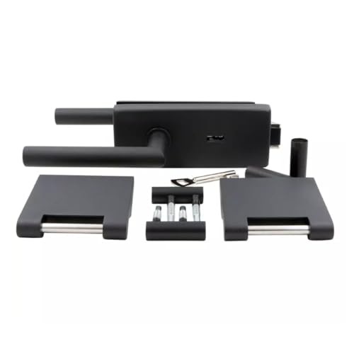 HORI® Glastürbeschlag Set Schwarz I Türschloss-Set Ganzglastüren I Türgriff mit Bändern & Rahmenteil I Glastürschloss Innentür I Glastür Scharniere I Beschläge Glas Eckig | Buntbartschloss von HORI