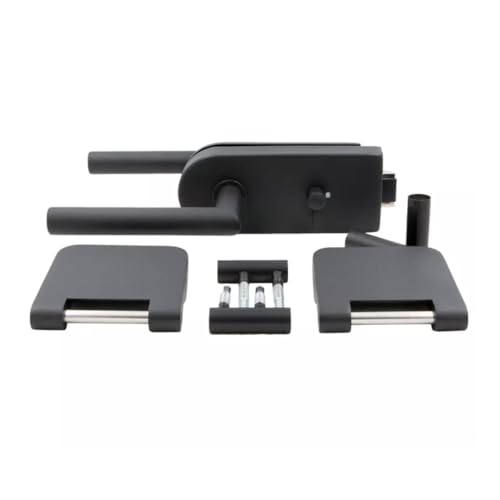 HORI® Glastürbeschlag Set Schwarz I Türschloss-Set Ganzglastüren I Türgriff mit Bändern & Rahmenteil I Glastürschloss Innentür I Glastür Scharniere I Beschläge Glas Rund | WC - Schloss von HORI