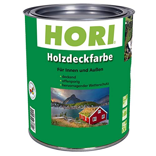 HORI® Holzfarbe für Innen und Außen I Landhausfarbe, natürlich deckend I Farbe Mittelbraun von HORI