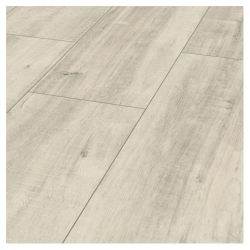 HORI® Laminat-Boden Dielen Bodenbelag XXL - Hochwertiger Laminatboden für eine moderne Raumgestaltung | Strapazierfähig und pflegeleicht | viele Dekore wählbar | | 1380 x 326 mm | Eiche Weiß von HORI