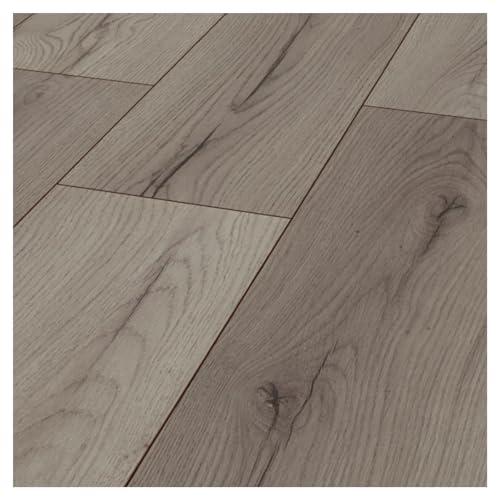 HORI® Laminat-Boden Dielen Bodenbelag XXL - Hochwertiger Laminatboden für eine moderne Raumgestaltung | Strapazierfähig und pflegeleicht | viele Dekore wählbar | | 1380 x 326 mm | Eiche Grau von HORI
