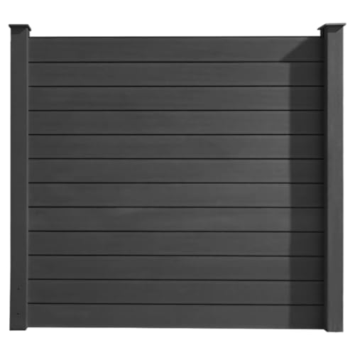 HORI Sichtschutzzaun WPC Komplettset | Gartenzaun in verschiedenen Farben | Robuster Zaun mit Lamellen | Sichtschutz für Terrasse, Garten & Außenbereiche 25,18 m I zum Aufschrauben I Anthrazit von HORI