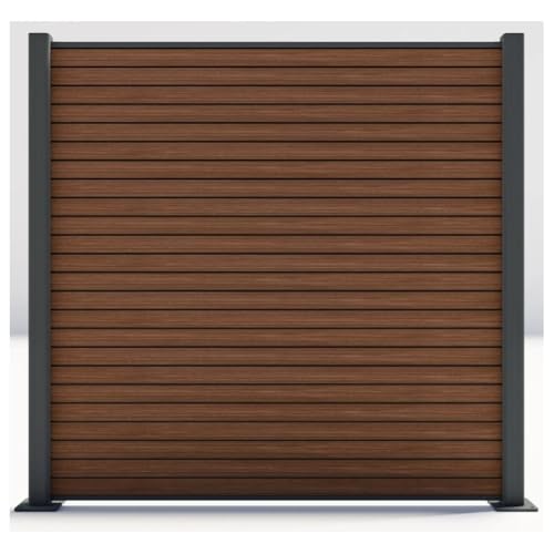 HORI® Sichtschutz Rhombus-Style Komplettset | WPC Zaun | Robuster Windschutz | Modernes Lamellenzaun Design | Ideal für Garten&Terrasse | Einfach zu Montieren | 14,69 m I zum Einbetonieren I Braun von HORI