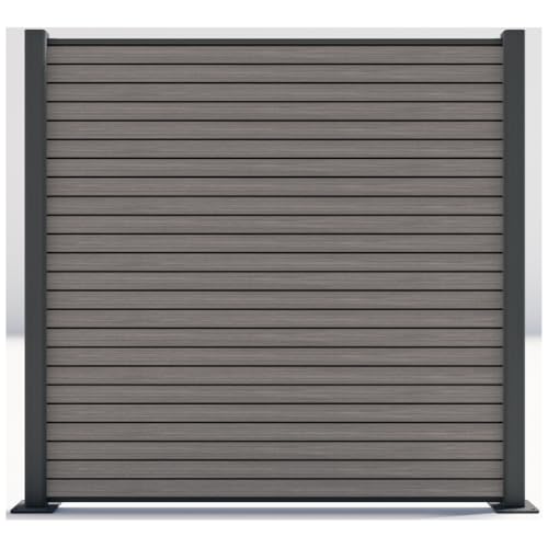 HORI® Sichtschutz Rhombus-Style Komplettset | WPC Zaun | Robuster Windschutz | Modernes Lamellenzaun Design | Ideal für Garten&Terrasse | Einfach zu Montieren | 9,21 m I zum Einbetonieren I Graubeige von HORI