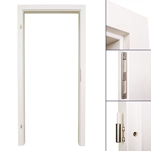 HORI® Tür-Zarge I in verschiedenen Dekoren und Größen I Türrahmen passend für alle Zimmertüren in DIN Größe Weißlack von HORI