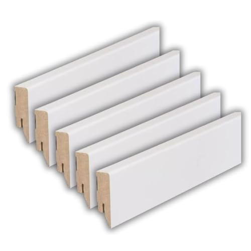 HORI® Vorteilspack Moderne/Hamburger MDF Sockelleiste | Weiß foliert RAL 9016 | Maße 2500 x 58 x 16 mm Vorteilspack Hamburger 20 Stk. | 50 Meter von HORI