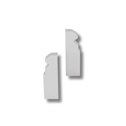 HORI® Vorteilspack Moderne/Hamburger MDF Sockelleiste | Weiß foliert RAL 9016 | Maße 2500 x 58 x 16 mm Endkappen Hamburger von HORI