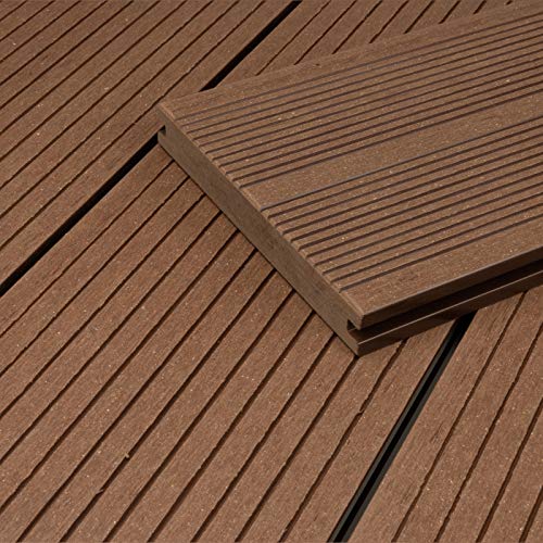 HORI® WPC-Terrassendiele Bali Braun Massivdiele I Komplettset inkl. 40x60 mm Unterkonstruktion & Clips I Fläche: 1 Muster I Muster Dielenlänge von HORI