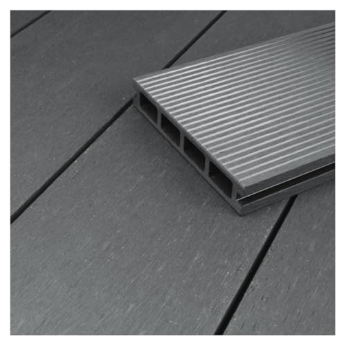 HORI® WPC-Terrassendiele Kuba Hohlkammer I Terrassen-Komplettset inkl. 40x60 mm Unterkonstruktion & Clips I Wetterfest, langlebig, pflegeleicht. Fläche: 5 m² I 3,20 m Dielenlänge I Grau von HORI