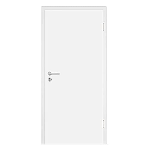 HORI® Wohnungseingangs-Tür Weißlack Komplettset Zarge I Schallschutztür SK1 Klimaklasse 3 I Höhe 198,5 cm I Breite 98,5 cm I Wandstärke 265 mm I DIN Links von HORI