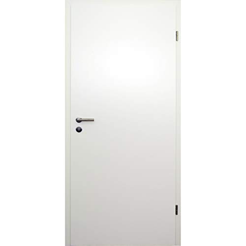 HORI® Zimmertür Komplettset mit Zarge und Edelstahl Türdrücker I Innentür CPL Weiß I Größen und BB- oder WC-Schloss wählbar I x x 140 mm I DIN rechts von HORI
