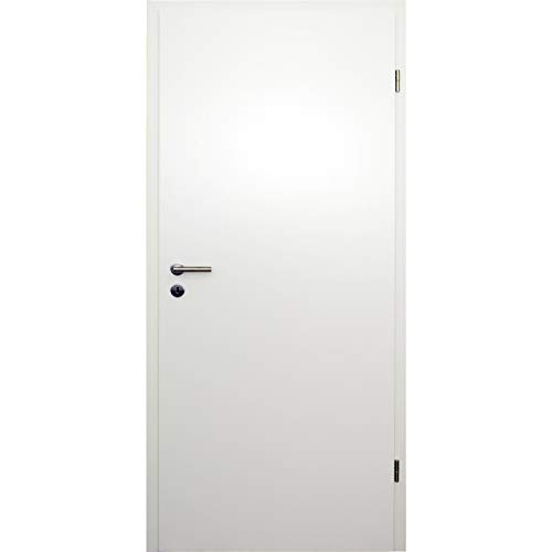 HORI® Zimmertür Komplettset mit Zarge und Türdrücker I Innentür weiß lackiert I Höhe 198,5 cm I 735 mm I DIN Rechts I Wandstärke: 300 mm (298-317 mm) mm von HORI